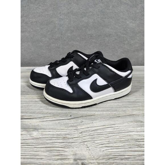 Nike CW1589-100 Dunk Low Metro Black White Panda Sneakers 10C 5 Baby Toddler - Picture 1 of 8